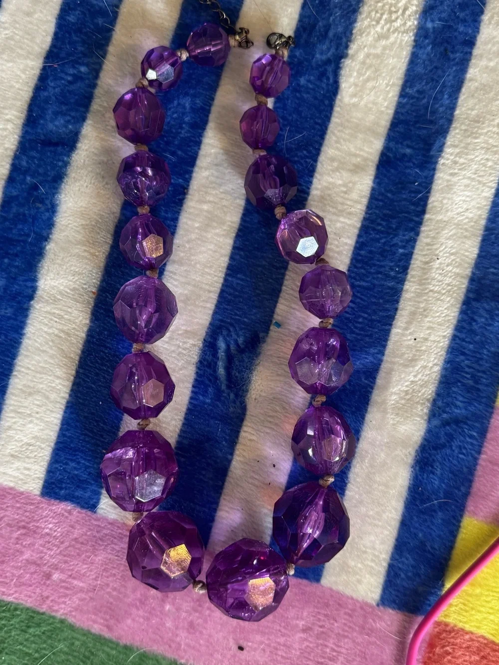 Purple Faceted Bead Necklace - Women's Jewelry